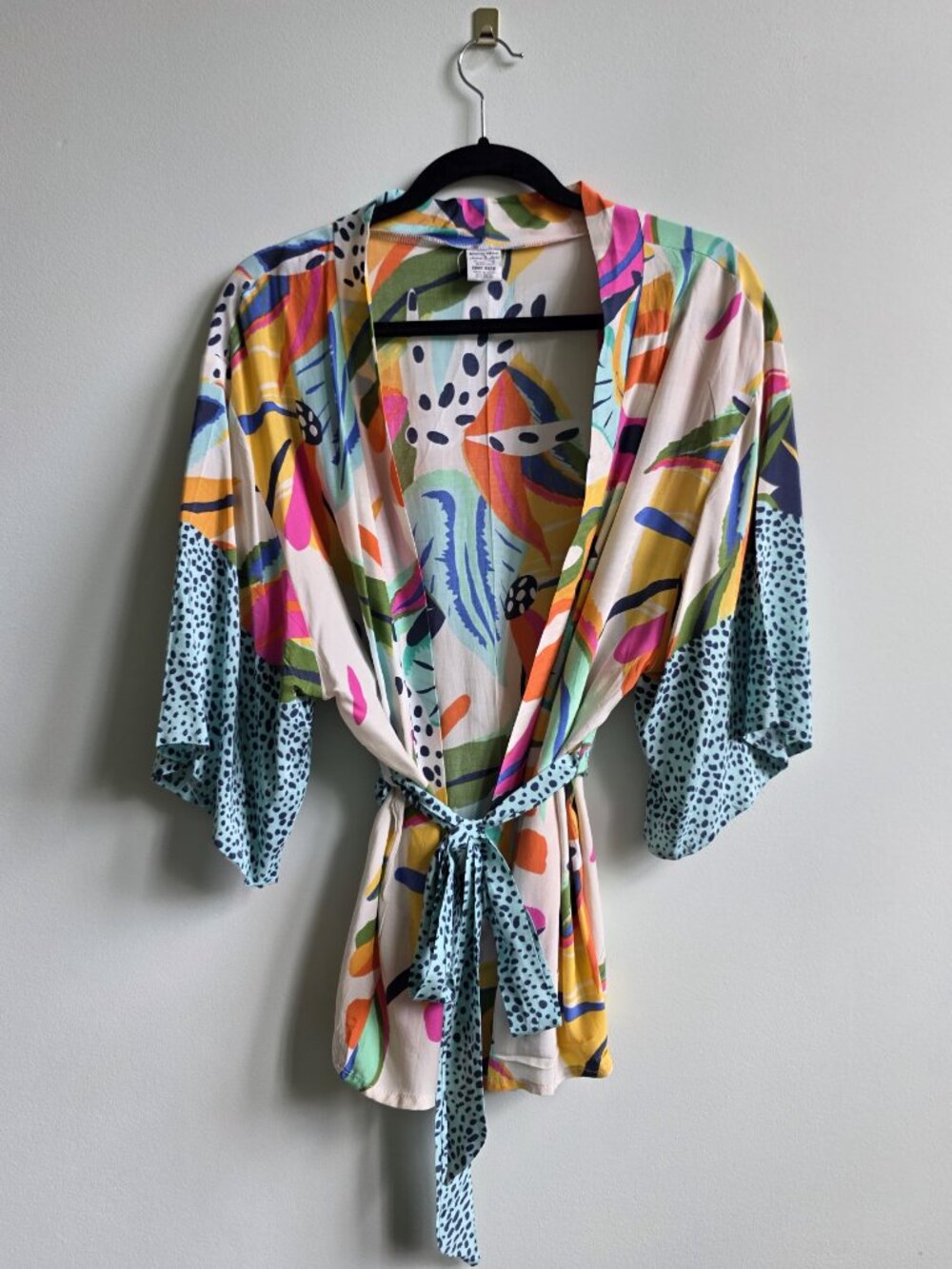 Brooke Webb for Anna & Ava Tropical Print Belted Kimono / Beach Cover-Up